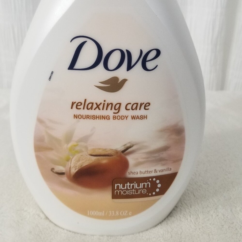 1 Bottle Dove Relaxing Care Body Wash Shea Butter & Vanilla Net. Vol 1 L. 33.8